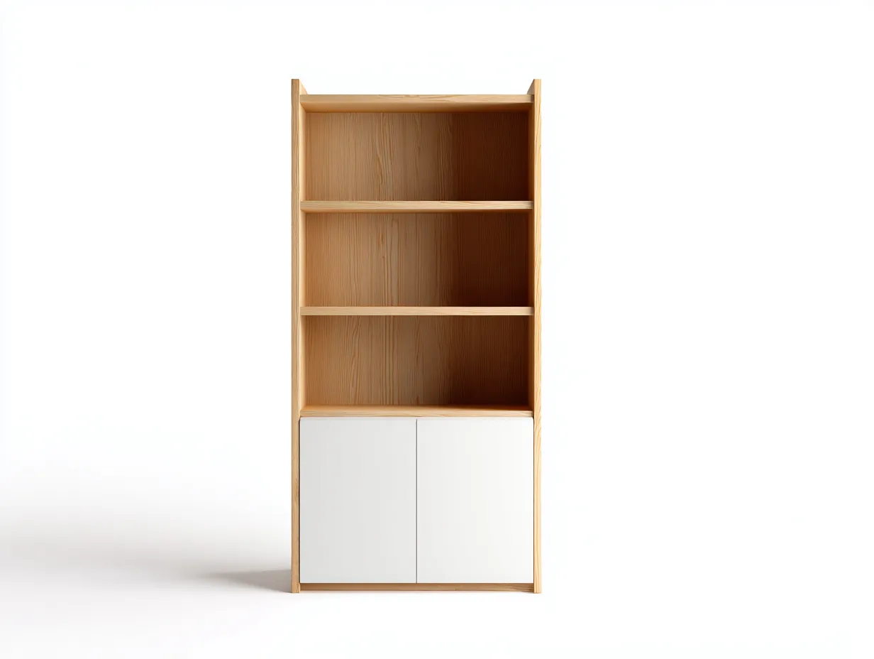 Libreria in legno 80×35×170 cm – rovere naturale/bianco – con spazio contenitivo-Havenoliq