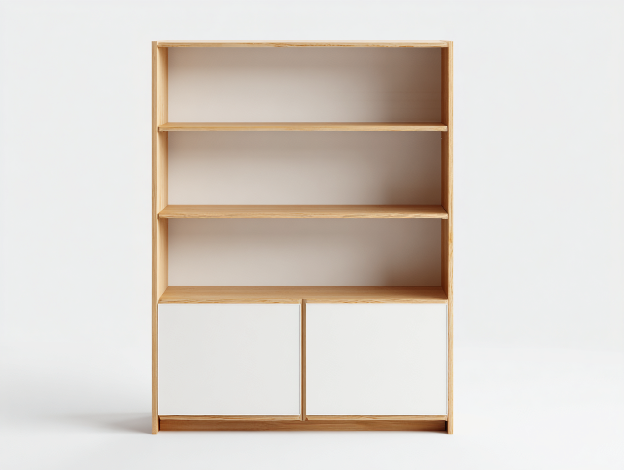 Libreria moderna in legno 90×35×160 cm – rovere naturale/bianco – con spazio contenitivo-Havenoliq