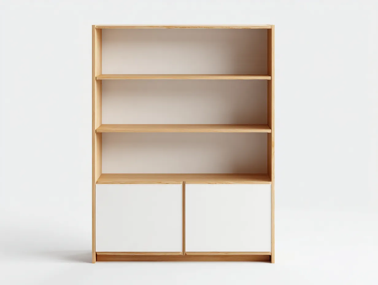 Libreria moderna in legno 90×35×160 cm – rovere naturale/bianco – con spazio contenitivo-Havenoliq