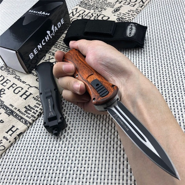 ⚡Last Day 70% OFF丨Benchmade 3300BK Infidel OTF Automatic Knife - Black/White D2 Plain Edge