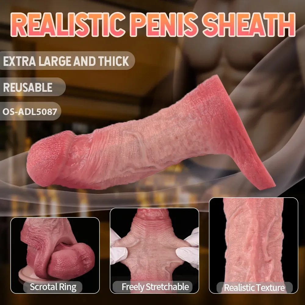 Benjamin 6.6"×1.9"Real Skin Soft Penis Extension Sleeve