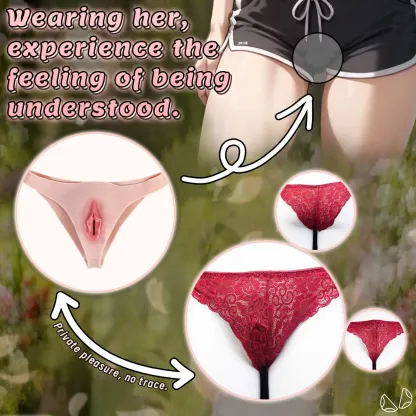Lila Body Shaping Realistic Vagina Pants, High Stretch Hollow Crossdresser Transgender Panties