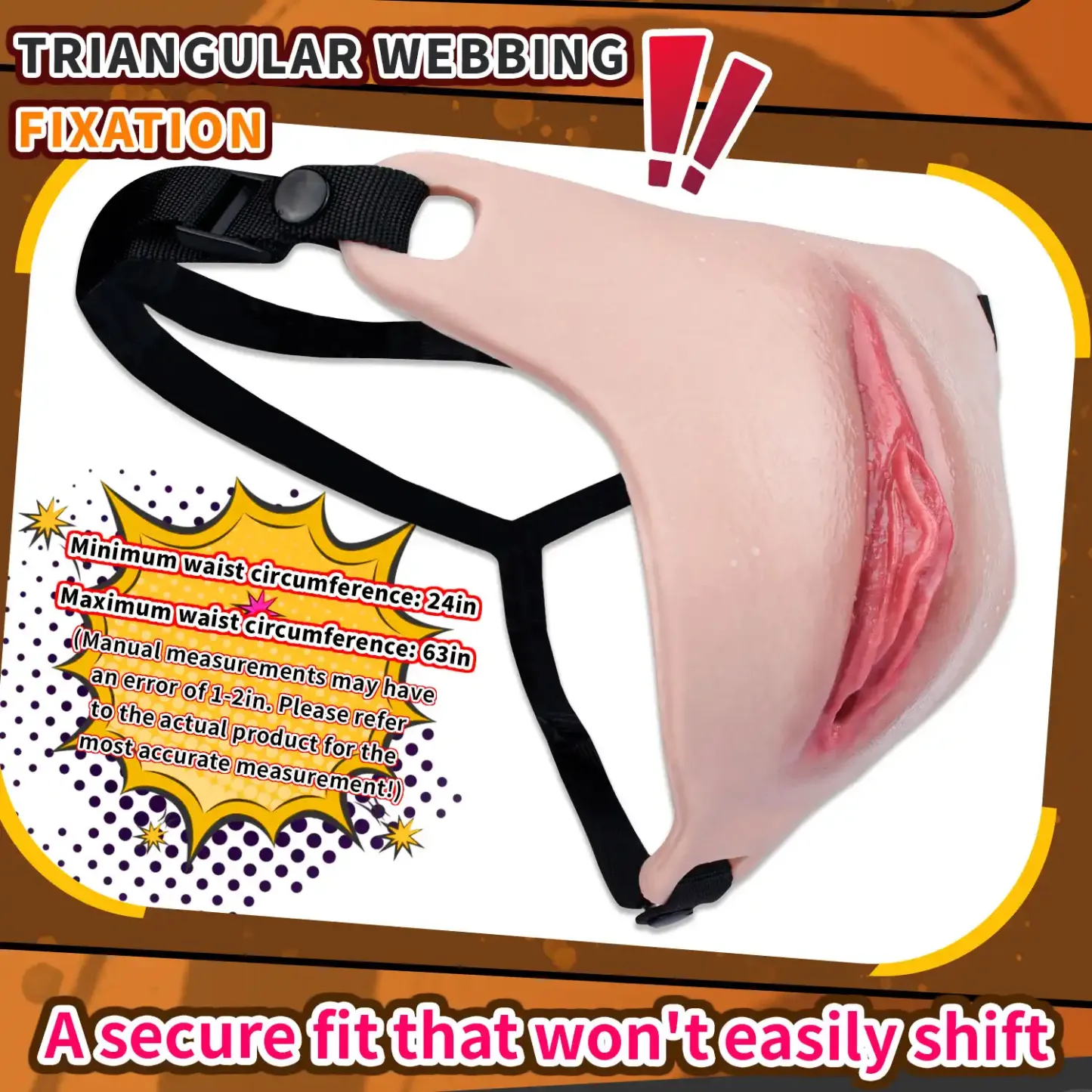 High Quality Realistic Silicone Vagina Pad with Adjustable Straps