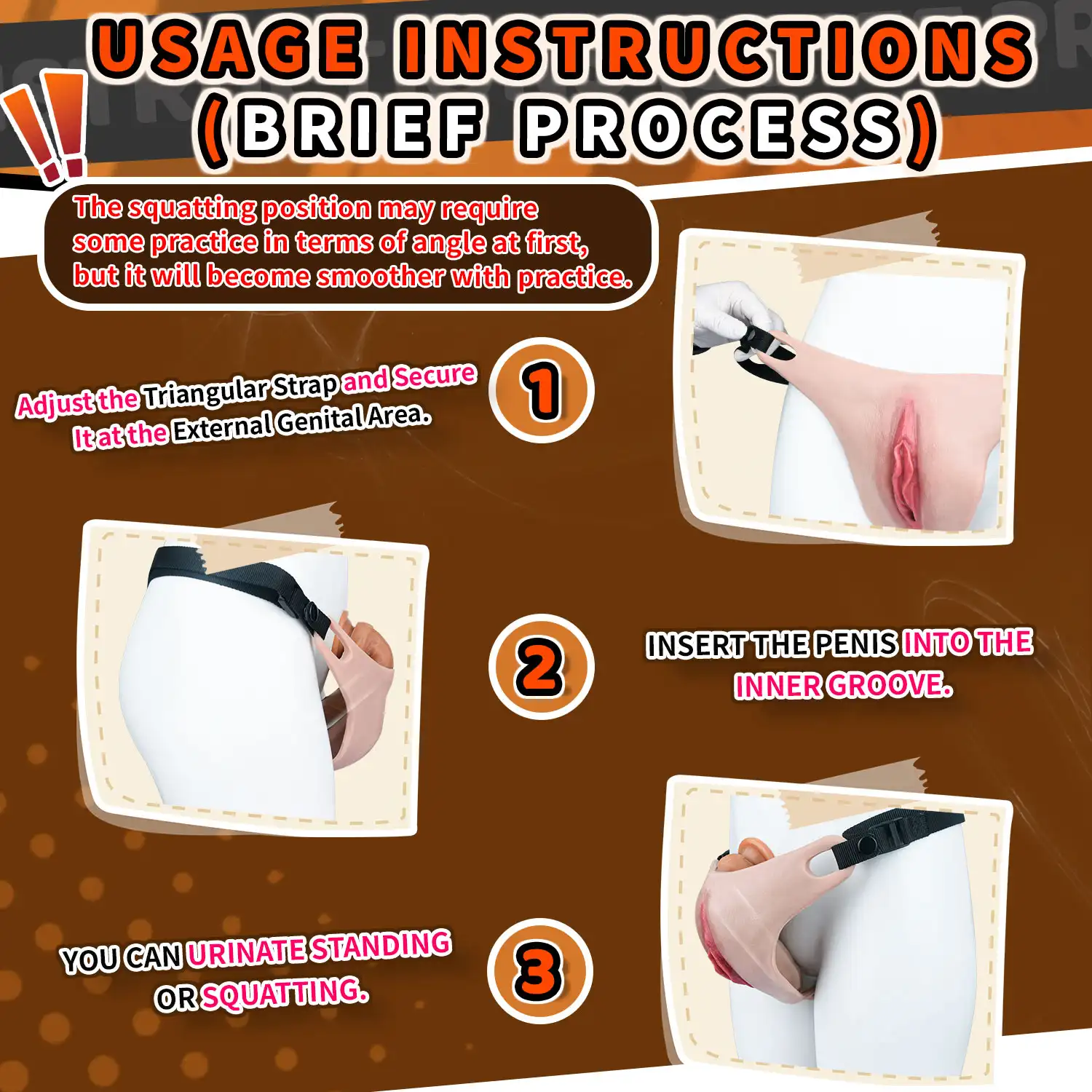 High Quality Realistic Silicone Vagina Pad with Adjustable Straps