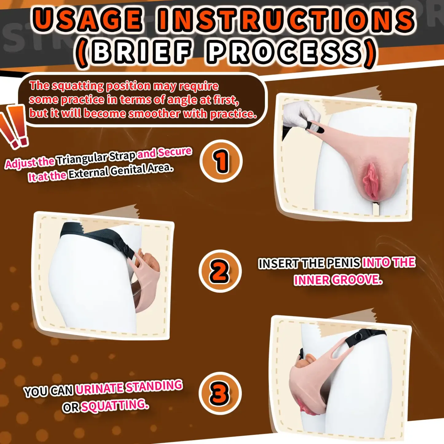 Grace Adjustable Waist Strap Silicone Realistic Vagina Pad