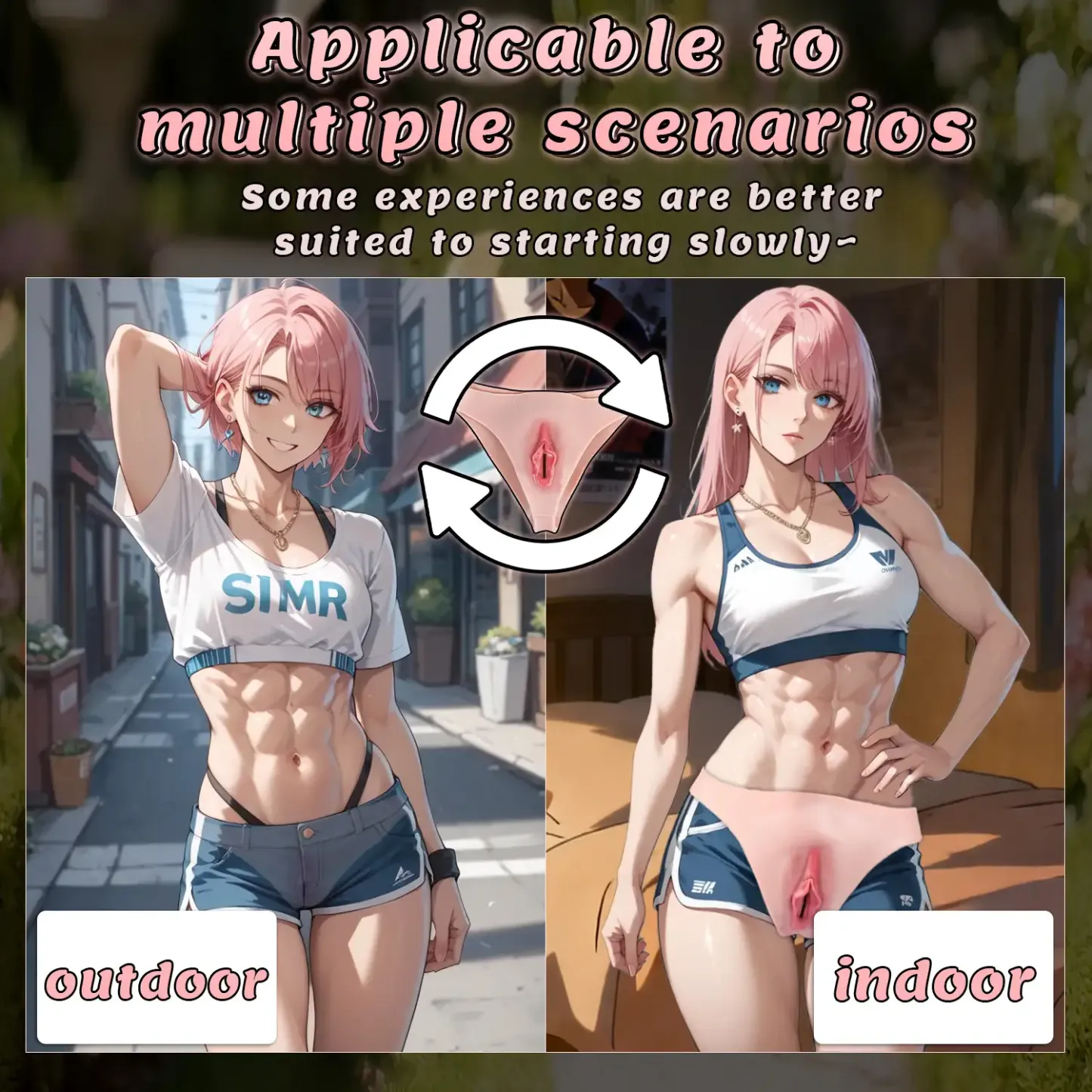 Lila Body Shaping Realistic Vagina Pants, High Stretch Hollow Crossdresser Transgender Panties