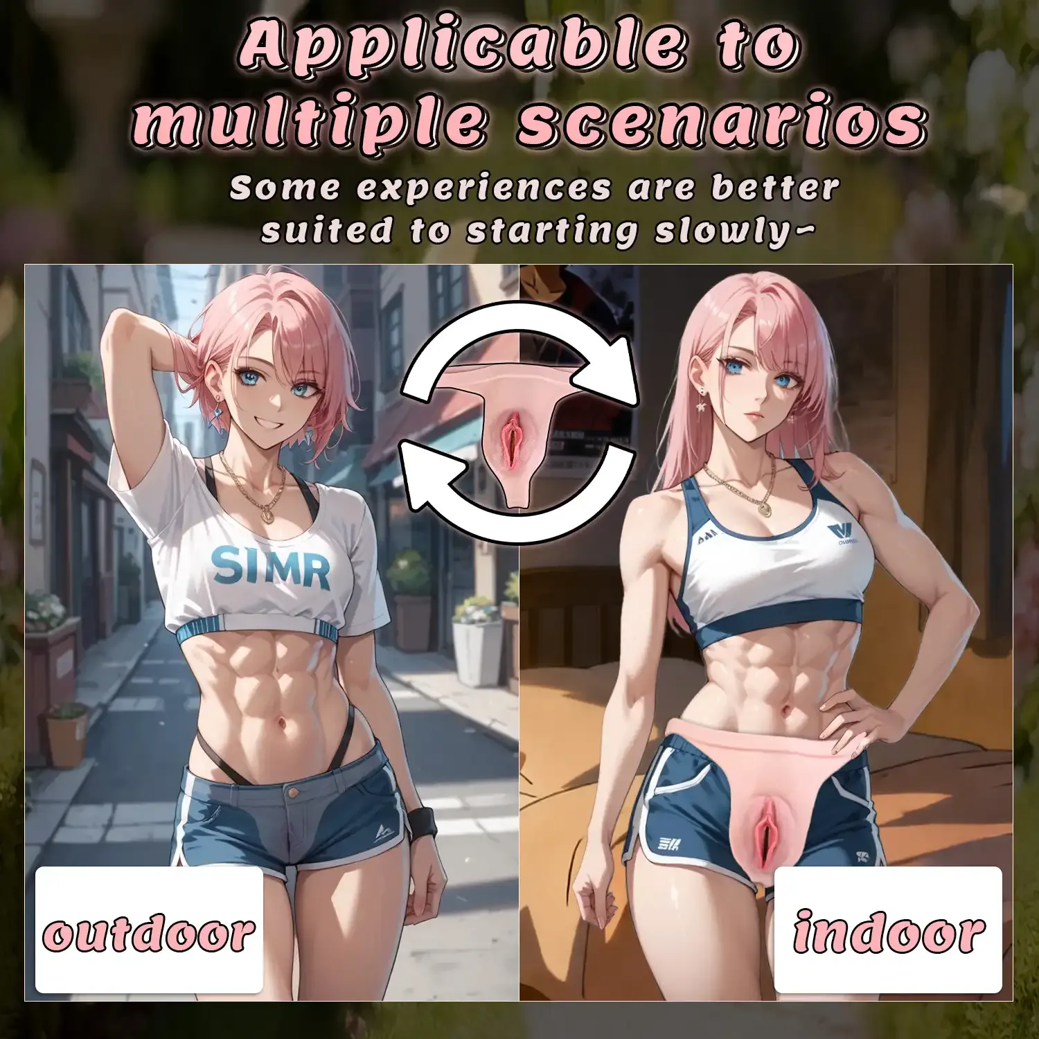 Ella Beginner Realistic Vagina Pants, Portable Hollow Crossdresser Panties for New Users