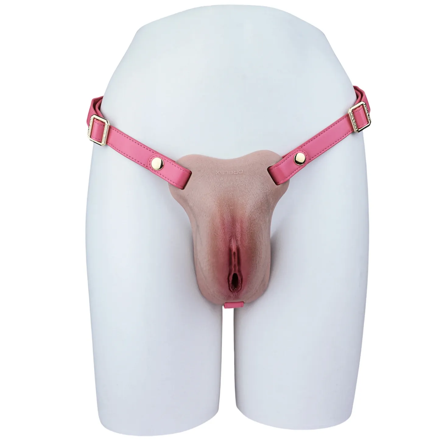 Mia Leather Wearable Realistic Vagina Pants for Crossdresser, Soft Silicone Fake Vagina with Textured Interior