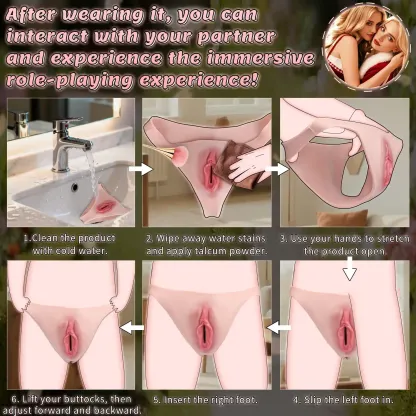 Luna Realistic Vagina Pants for Crossdresser, Medical Grade Silicone Hollow Transgender Panties