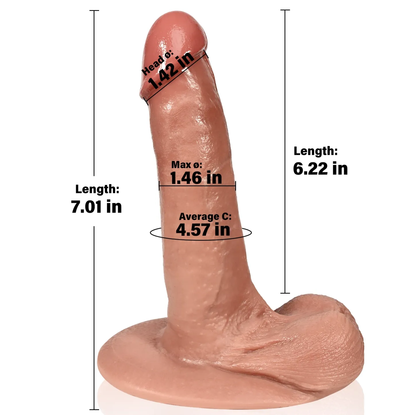 Hugo 6.9" x 1.5" Flesh Realistic Dildo With Sliding Skin
