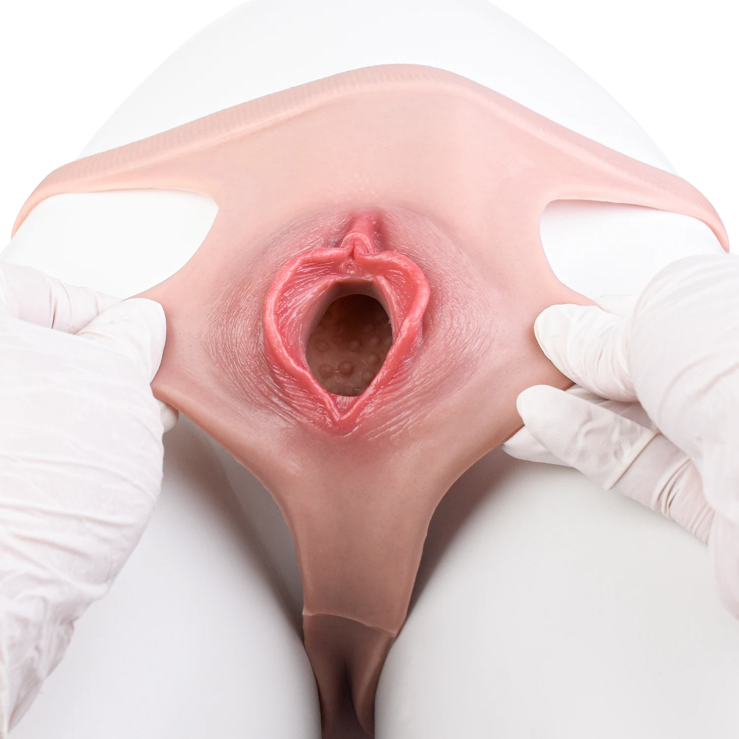 Ella Beginner Realistic Vagina Pants, Portable Hollow Crossdresser Panties for New Users