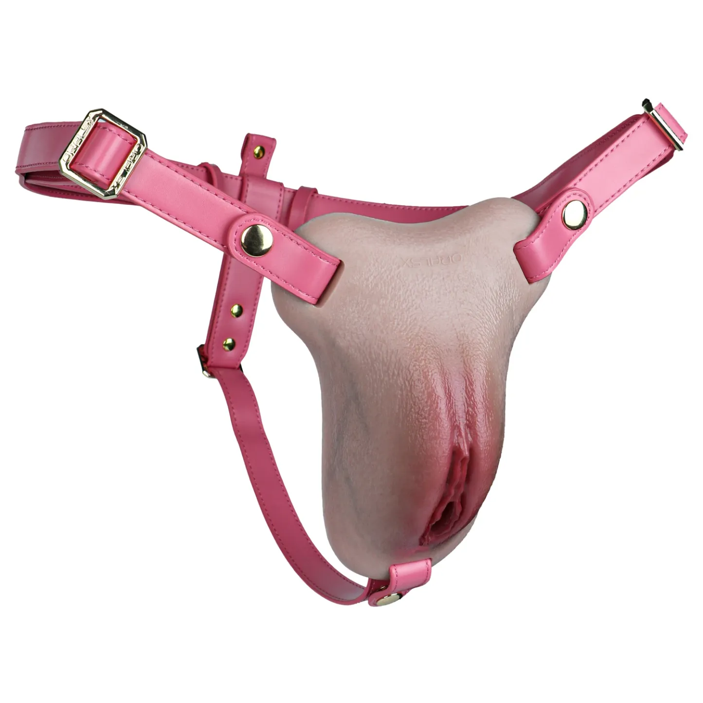 Mia Leather Wearable Realistic Vagina Pants for Crossdresser, Soft Silicone Fake Vagina with Textured Interior