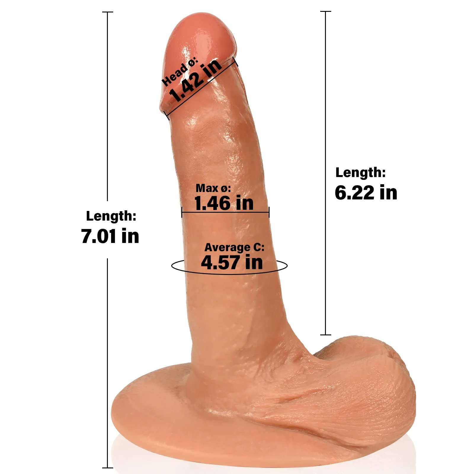 Hugo 6.9" x 1.5" Flesh Realistic Dildo With Sliding Skin and Moving Balls