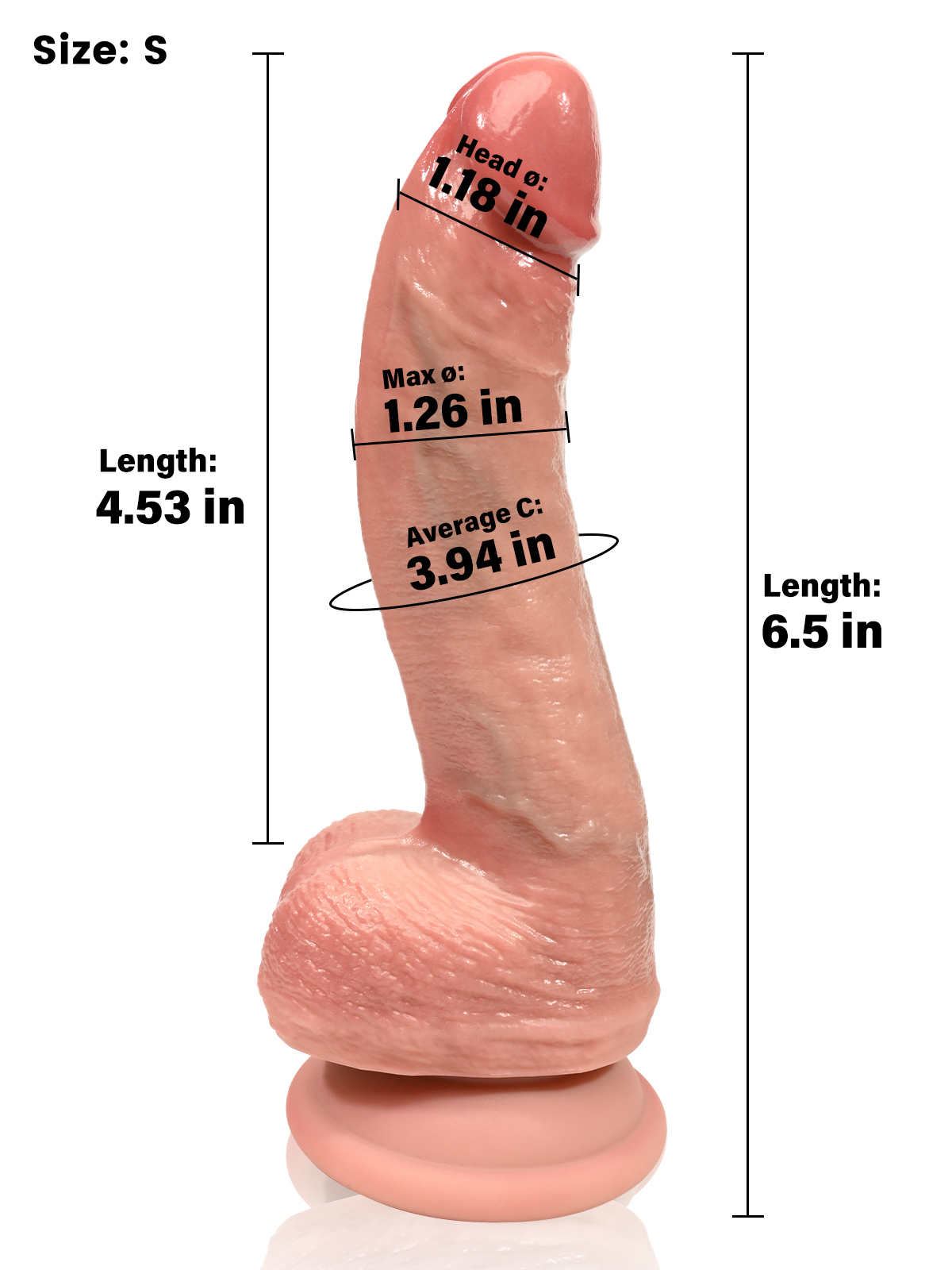 Logan Flesh Like Curved Realistic Dildo with 4 Size