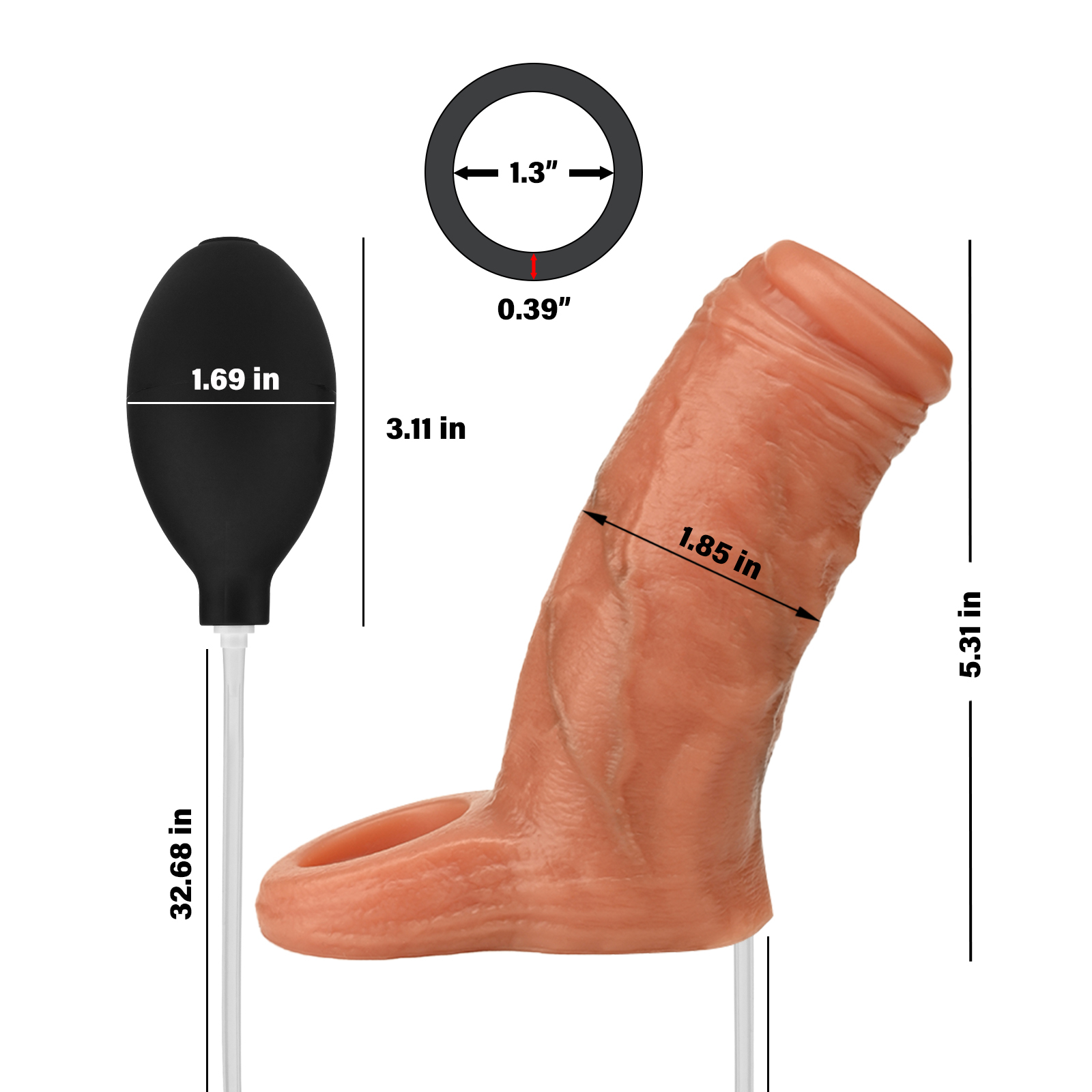 Felix 5.3" x 1.85" Flesh Cock Sleeve With Water Spay Function