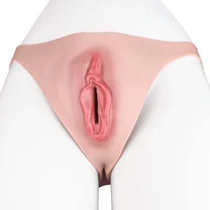 Luna Realistic Vagina Pants for Crossdresser, Medical Grade Silicone Hollow Transgender Panties