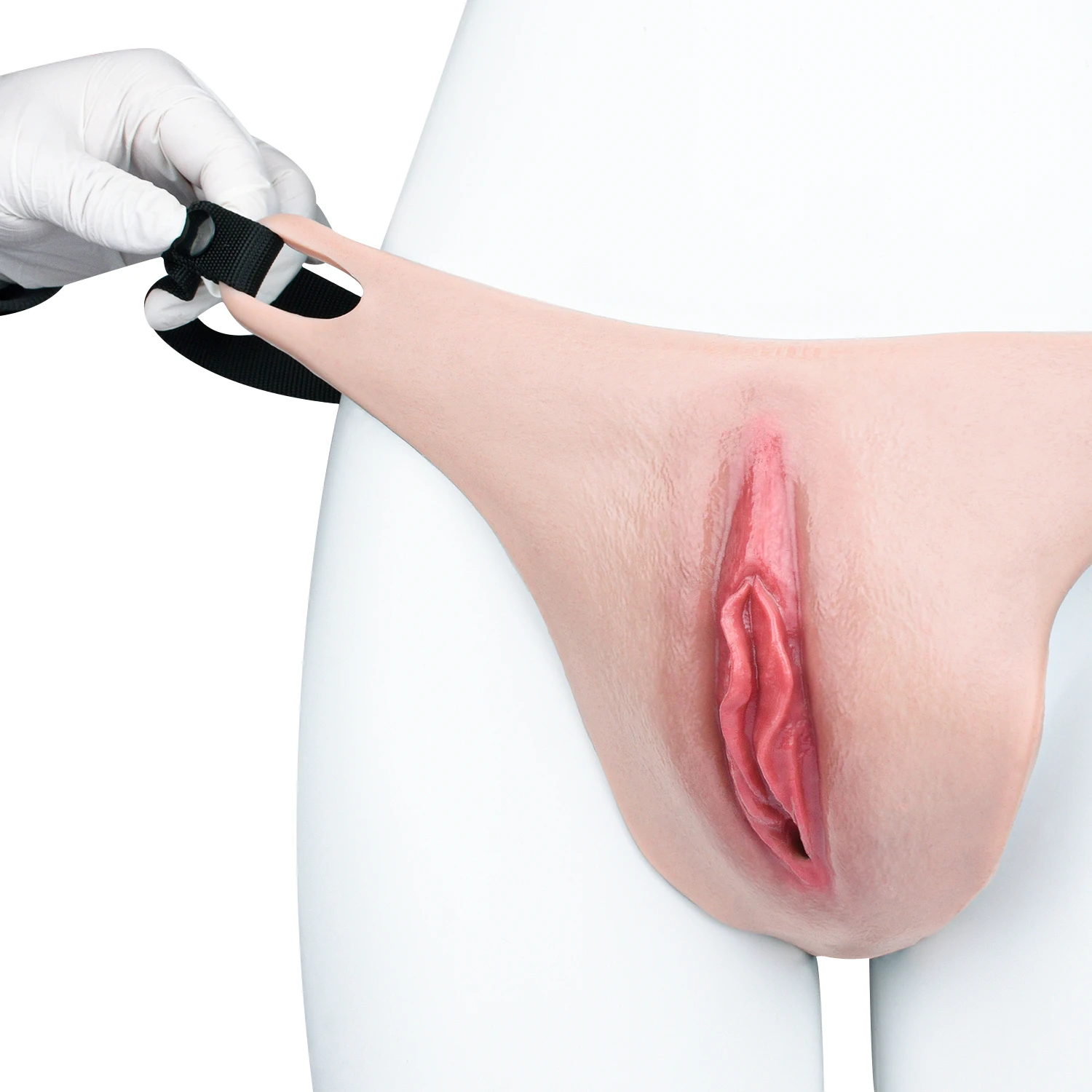 High Quality Realistic Silicone Vagina Pad with Adjustable Straps