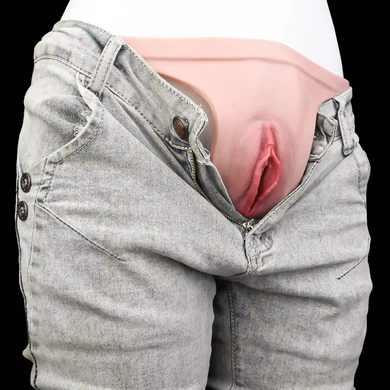 Ella Beginner Realistic Vagina Pants, Portable Hollow Crossdresser Panties for New Users