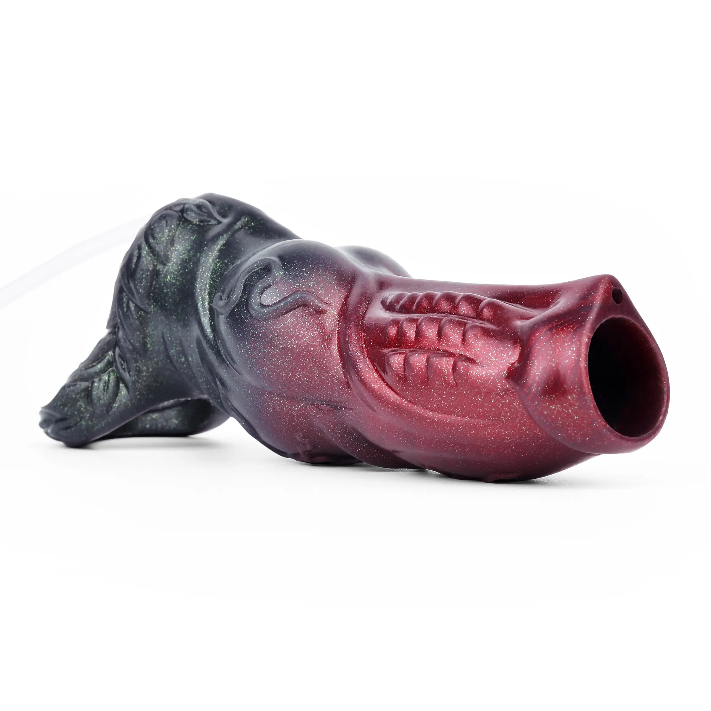 John 5.6" x 2.0" Black Warrior Water Spraying Cock Sleeve