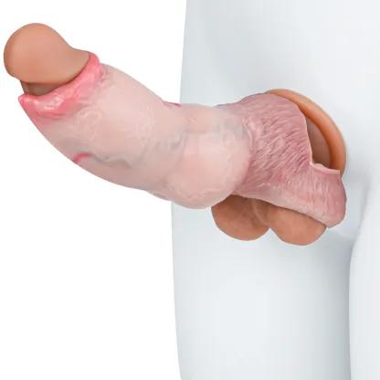 Kai Realistic Dog Penis Sleeve for Men, 3 Sizes, Platinum Silicone, Enhancing & Delay Ejaculation