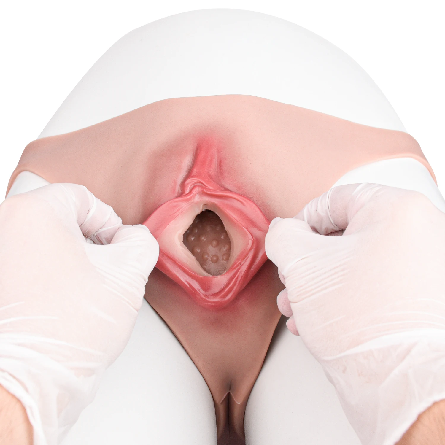 Luna Realistic Vagina Pants for Crossdresser, Medical Grade Silicone Hollow Transgender Panties