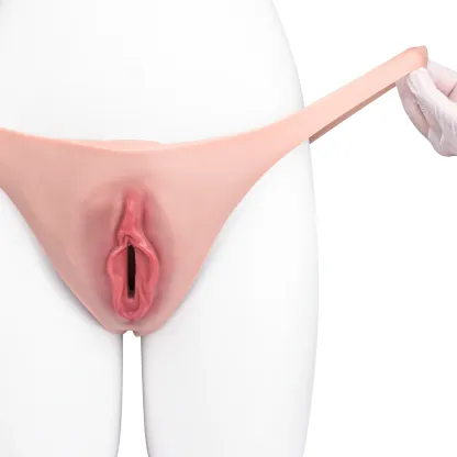 Luna Realistic Vagina Pants for Crossdresser, Medical Grade Silicone Hollow Transgender Panties