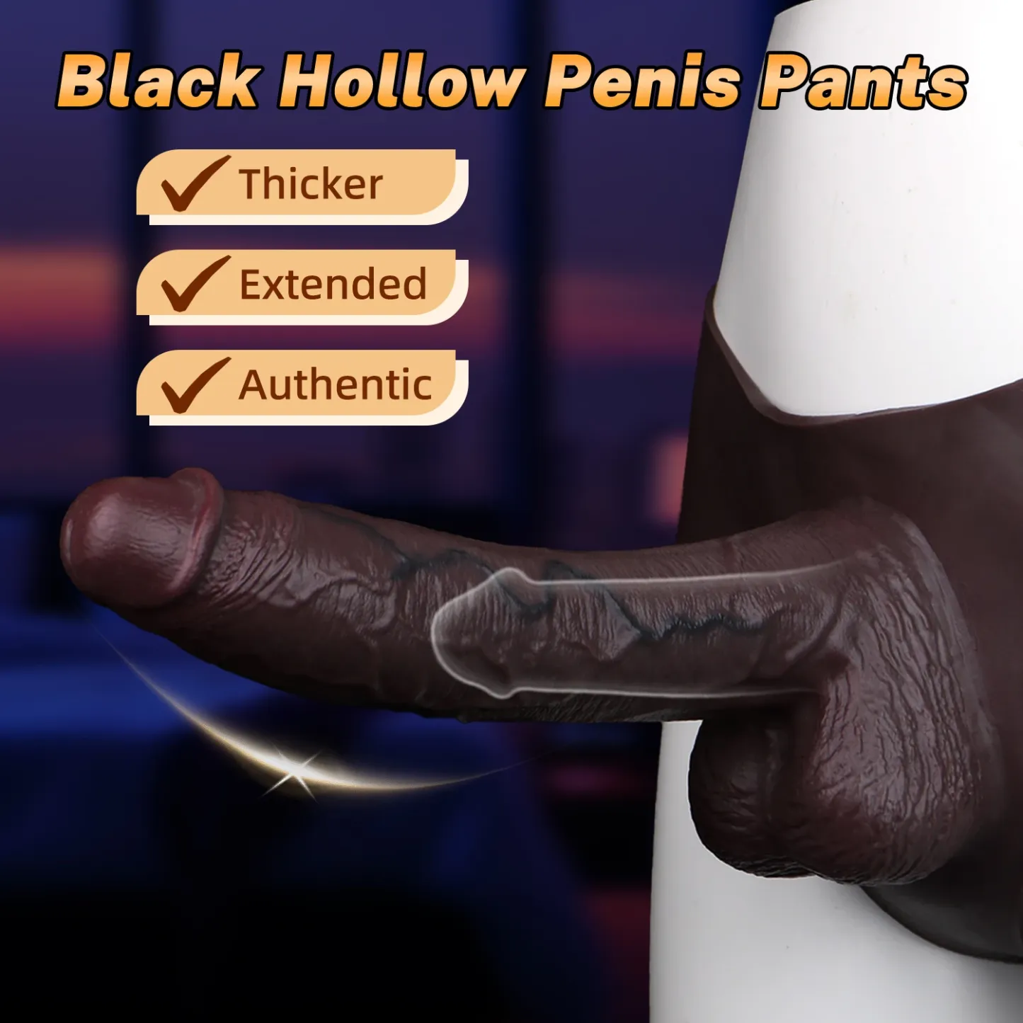 Byron 10" x 2" Wearable Realistic Black Huge Cock Extender