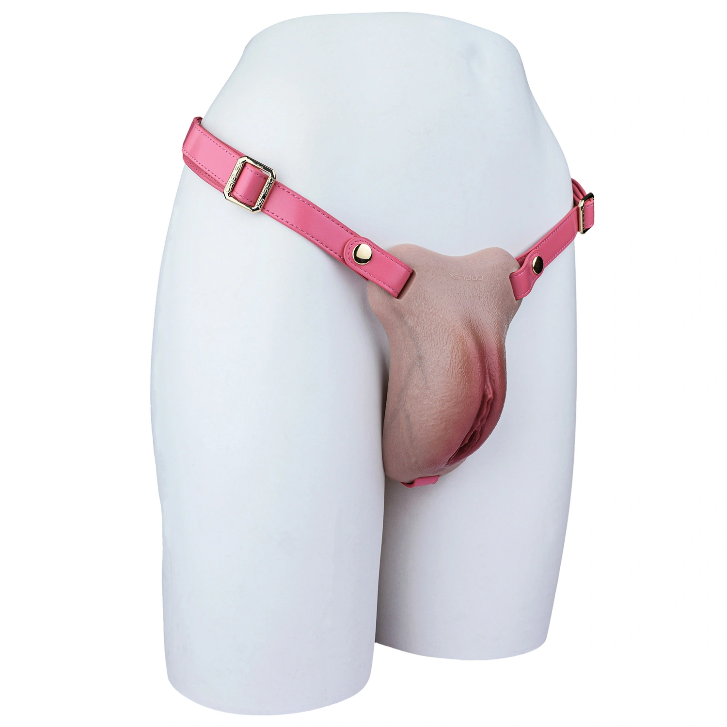 Mia Leather Wearable Realistic Vagina Pants for Crossdresser, Soft Silicone Fake Vagina with Textured Interior