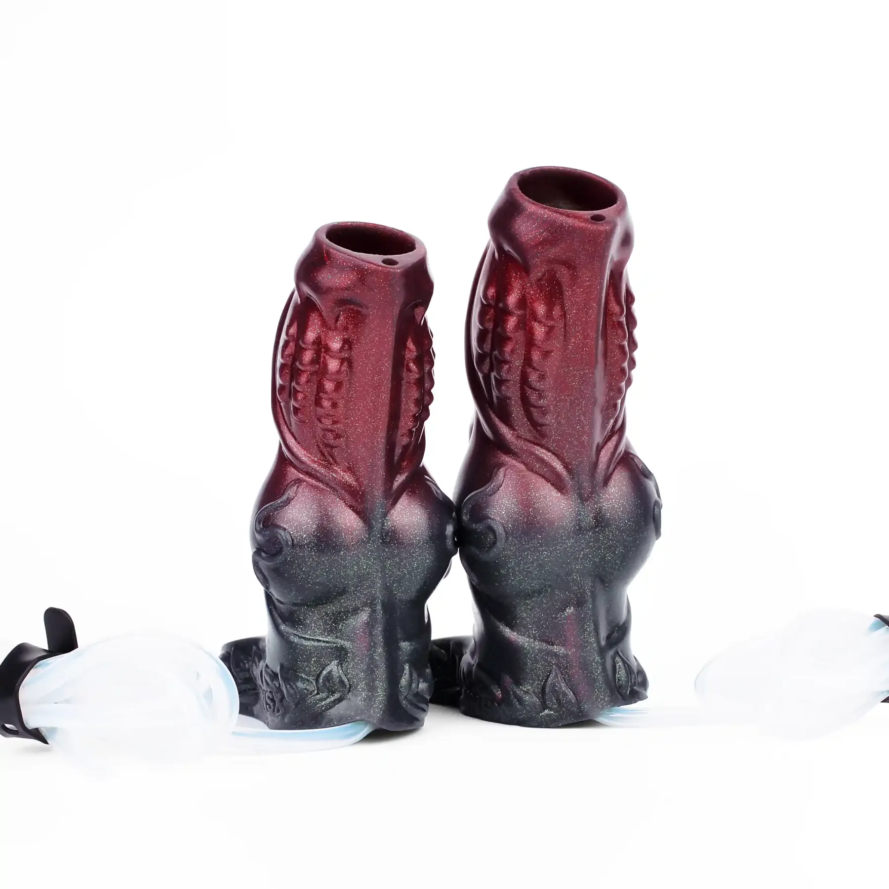 John 5.6" x 2.0" Black Warrior Water Spraying Cock Sleeve