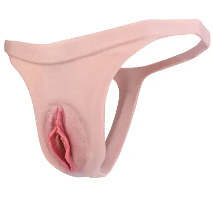 Ella Beginner Realistic Vagina Pants, Portable Hollow Crossdresser Panties for New Users