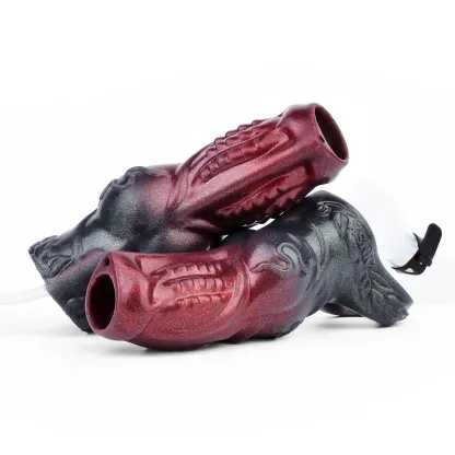 John 5.6" x 2.0" Black Warrior Water Spraying Cock Sleeve