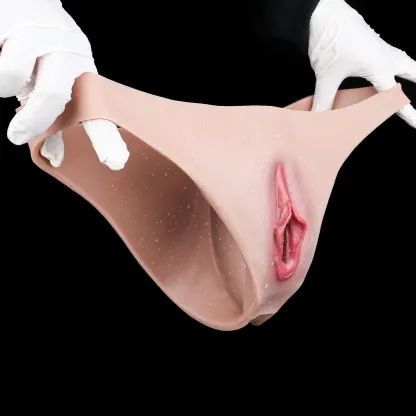 Lila Body Shaping Realistic Vagina Pants, High Stretch Hollow Crossdresser Transgender Panties