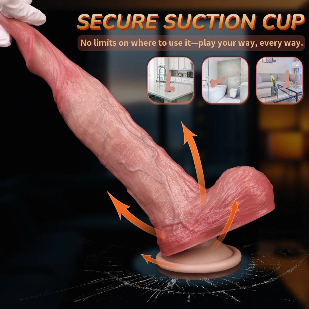 Arthur 7.9"x1.9" Flesh Realistic Silicone Dildos, Sliding Skin Dildo