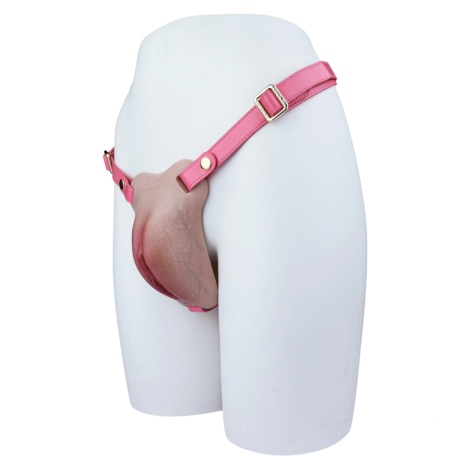 Mia Leather Wearable Realistic Vagina Pants for Crossdresser, Soft Silicone Fake Vagina with Textured Interior