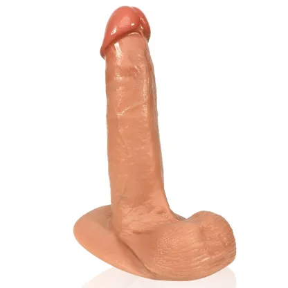 Hugo 6.9" x 1.5" Flesh Realistic Dildo With Sliding Skin and Moving Balls