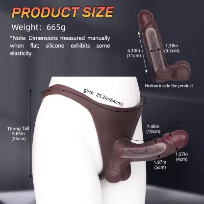 Robert 7.5" x 2" Black Wearable Thong Penis Sleeve