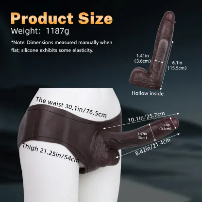 Byron 10" x 2" Wearable Realistic Black Huge Cock Extender