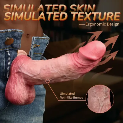 Arthur 7.9"x1.9" Flesh Realistic Silicone Dildos, Sliding Skin Dildo