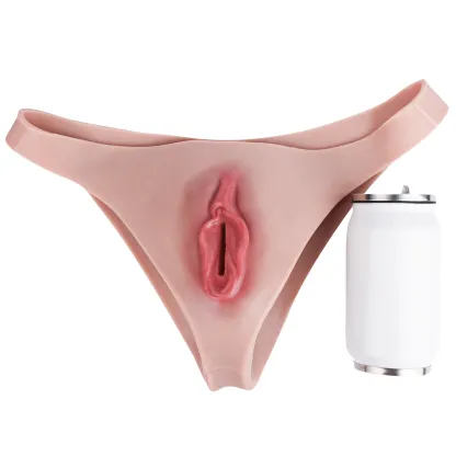 Luna Realistic Vagina Pants for Crossdresser, Medical Grade Silicone Hollow Transgender Panties