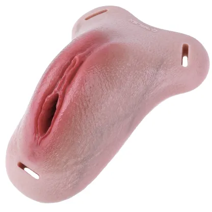 Mia Leather Wearable Realistic Vagina Pants for Crossdresser, Soft Silicone Fake Vagina with Textured Interior