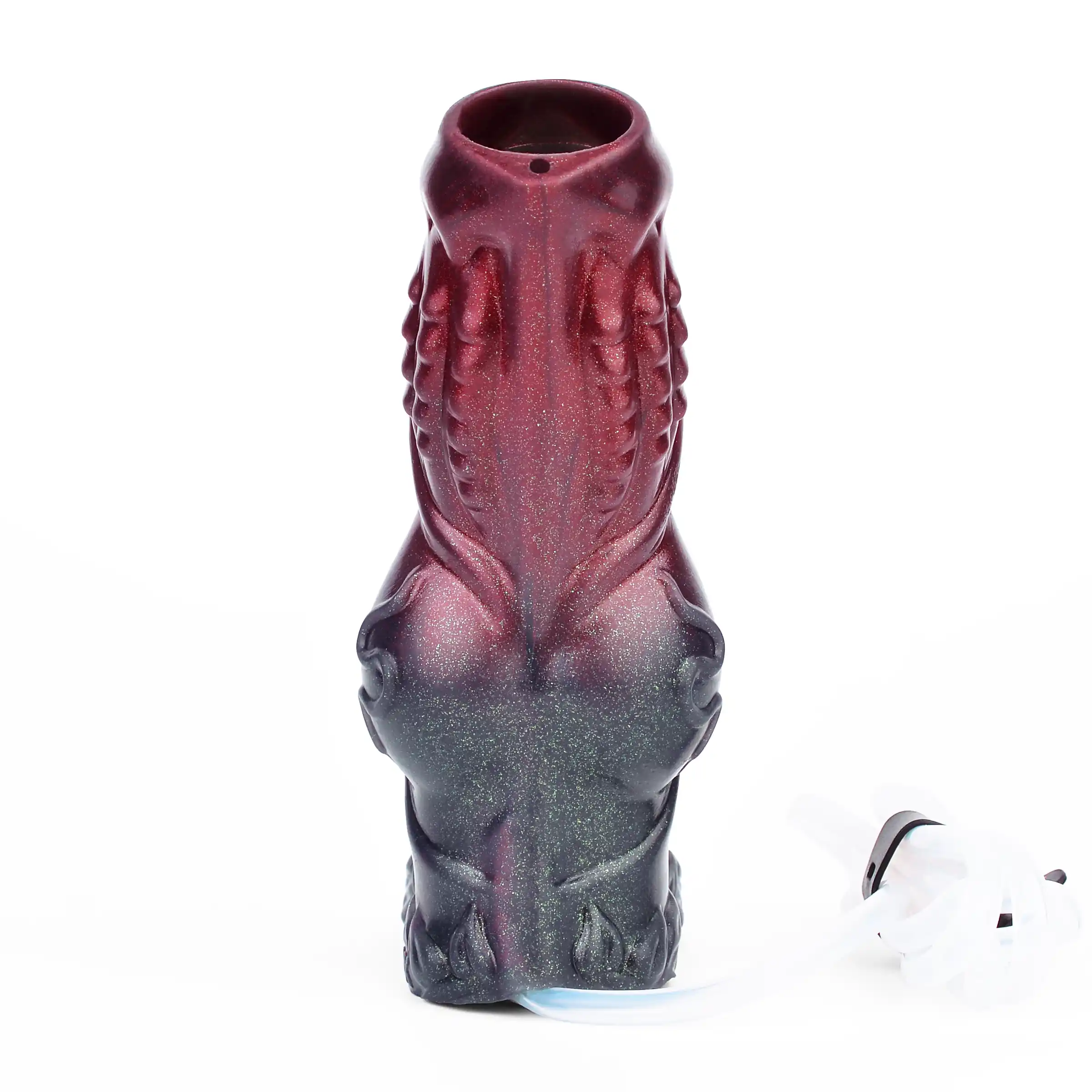 John 5.6" x 2.0" Black Warrior Water Spraying Cock Sleeve