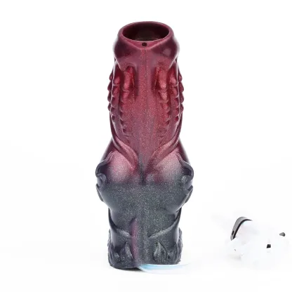 John 5.6" x 2.0" Black Warrior Water Spraying Cock Sleeve