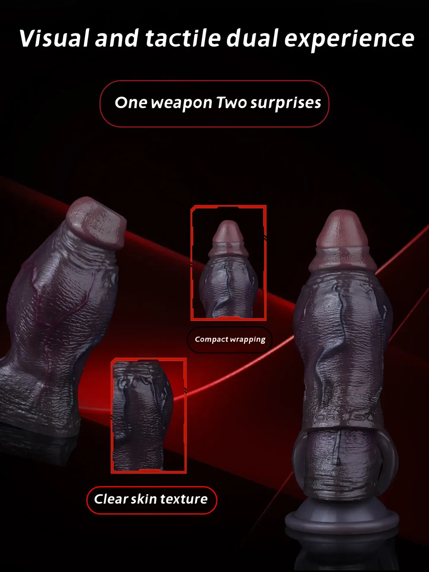 Felix 4.8"x2.2" Black Thick Fat Open Ended Penis Sleeve