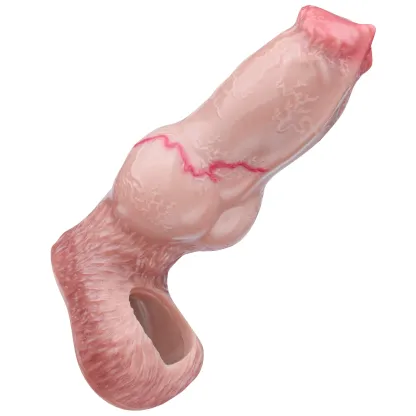 Kai Realistic Dog Penis Sleeve for Men, 3 Sizes, Platinum Silicone, Enhancing & Delay Ejaculation
