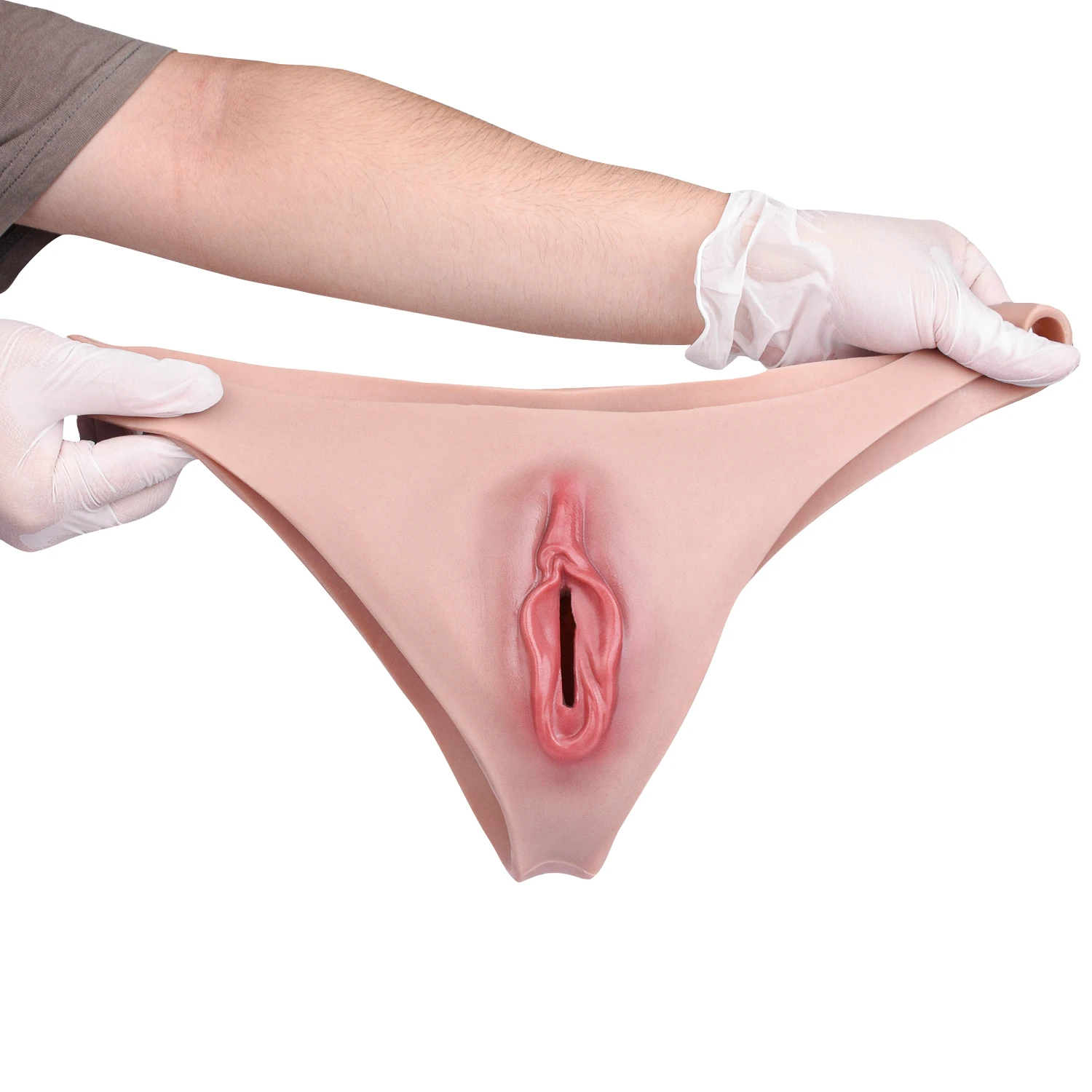 Luna Realistic Vagina Pants for Crossdresser, Medical Grade Silicone Hollow Transgender Panties