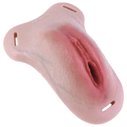 Mia Leather Wearable Realistic Vagina Pants for Crossdresser, Soft Silicone Fake Vagina with Textured Interior