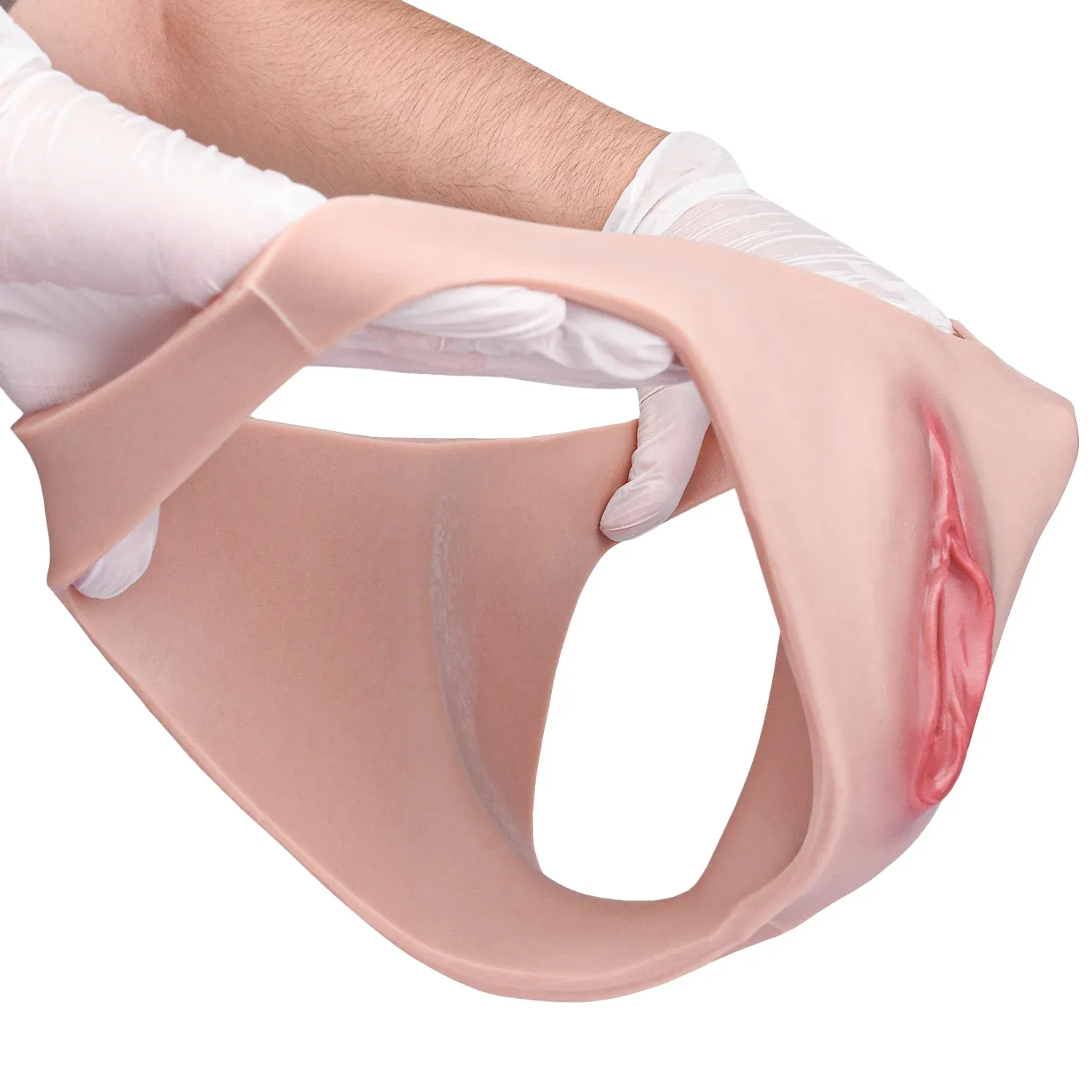 Luna Realistic Vagina Pants for Crossdresser, Medical Grade Silicone Hollow Transgender Panties