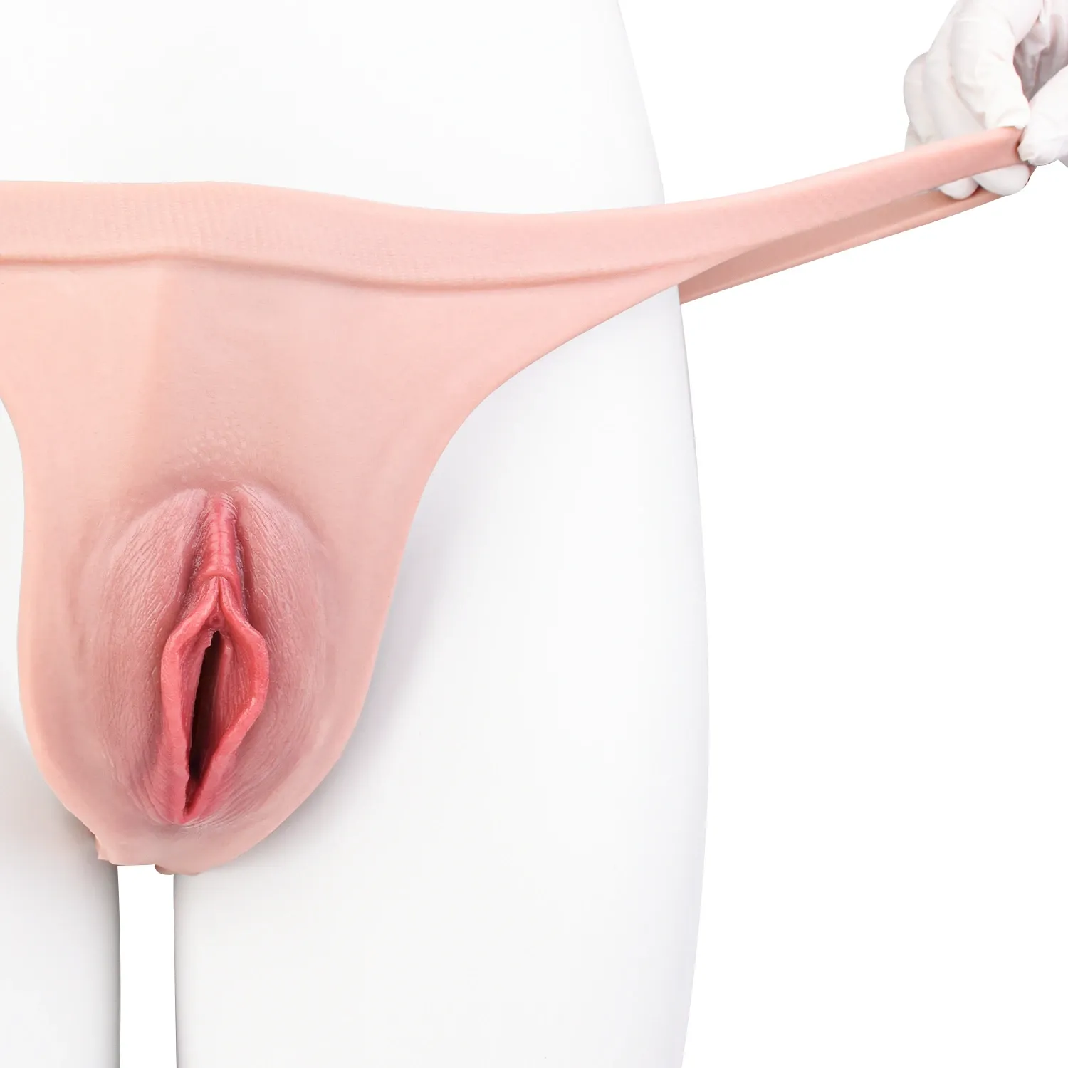 Ella Beginner Realistic Vagina Pants, Portable Hollow Crossdresser Panties for New Users