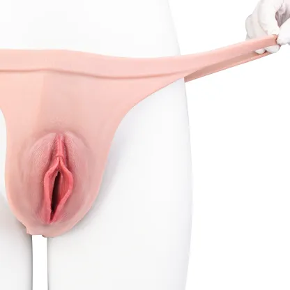 Ella Beginner Realistic Vagina Pants, Portable Hollow Crossdresser Panties for New Users