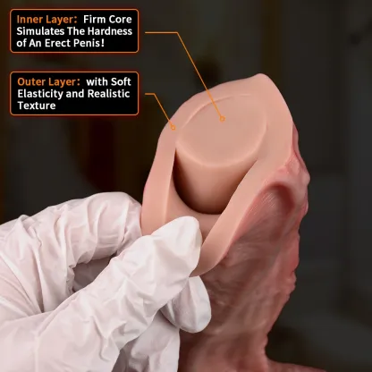 Frank 5.3"x2.1" Flesh Realistic Dildos, Lifelike Dual Density Sliding Skin 